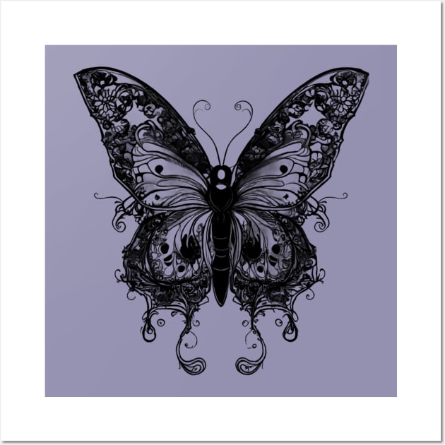 AI Art | Goth Butterfly Wall Art by Malevolent Shop